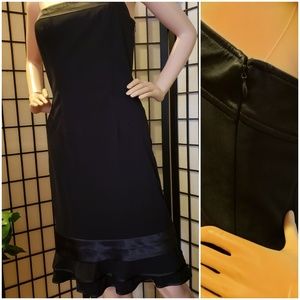 A.B.S Black Crop Top Ruffled Bottom Dress